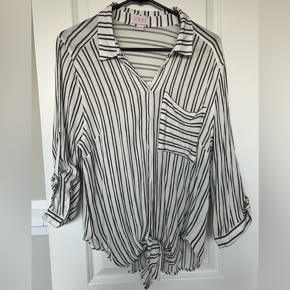 Striped knot front top